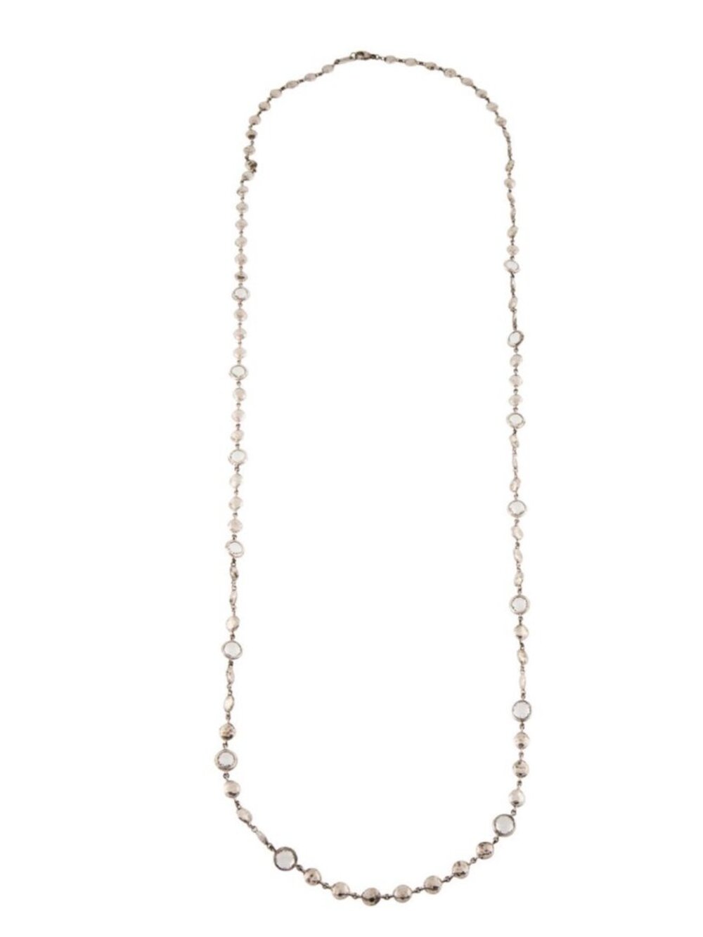 IPPOLITA QUARTZ STERLING SILVER 925 HAMMERED STATION NECKLACE